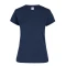Camiseta jaspe a la base dama - azul marino jaspe