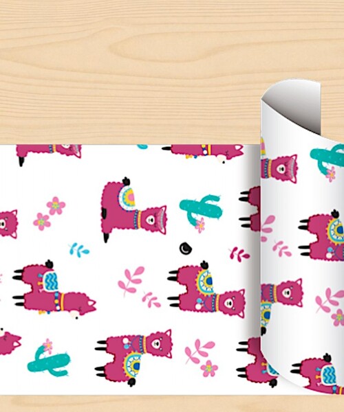 Papel Regalo Bobina 60cm x 100mts LLAMAS