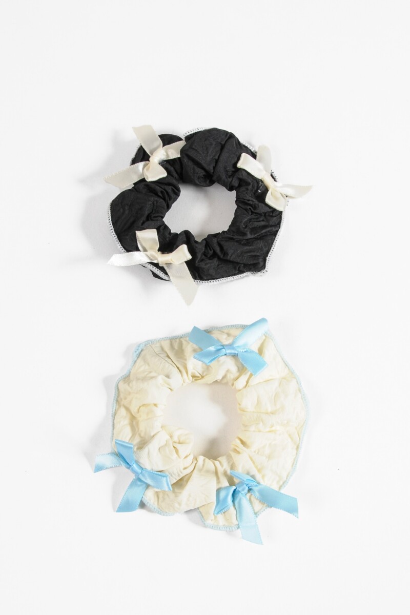 Set gomitas scrunchie moñas multicolor