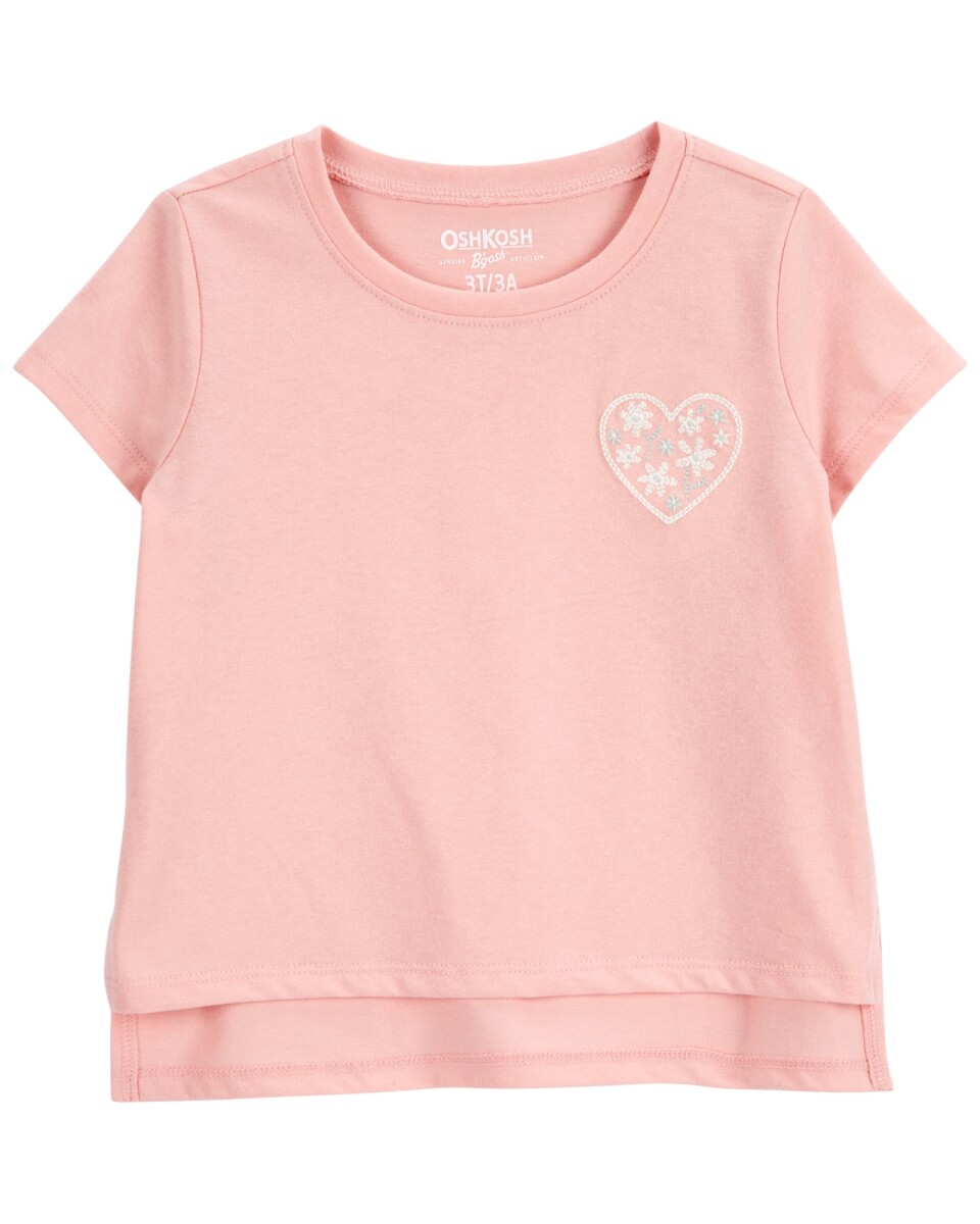 Remera de algodón con bordado corazón 