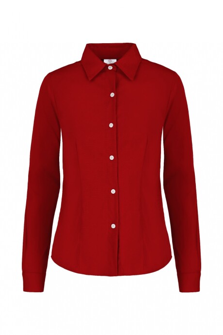 Camisa gabardina manga larga dama Rojo