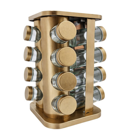 Especiero metal con 16 frascos de vidrio Especiero metal con 16 frascos de vidrio