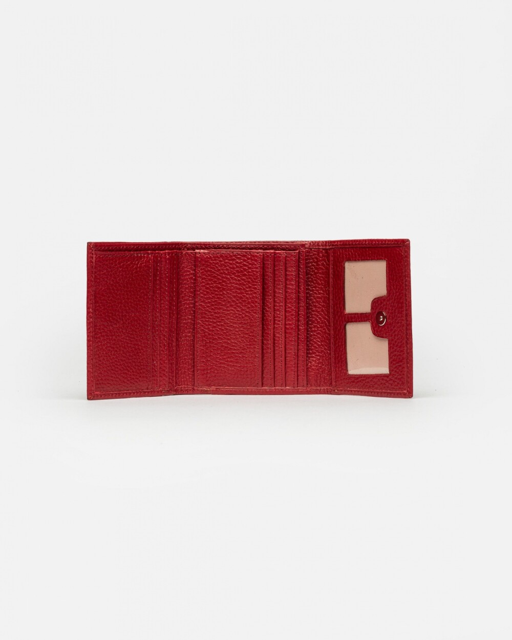 Billetera Cloe en cuero graneado Rojo