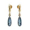 Caravanas Calma de Oro Amarillo 18k con Brillantes y Topacio Azul Caravanas Calma de Oro Amarillo 18k con Brillantes y Topacio Azul