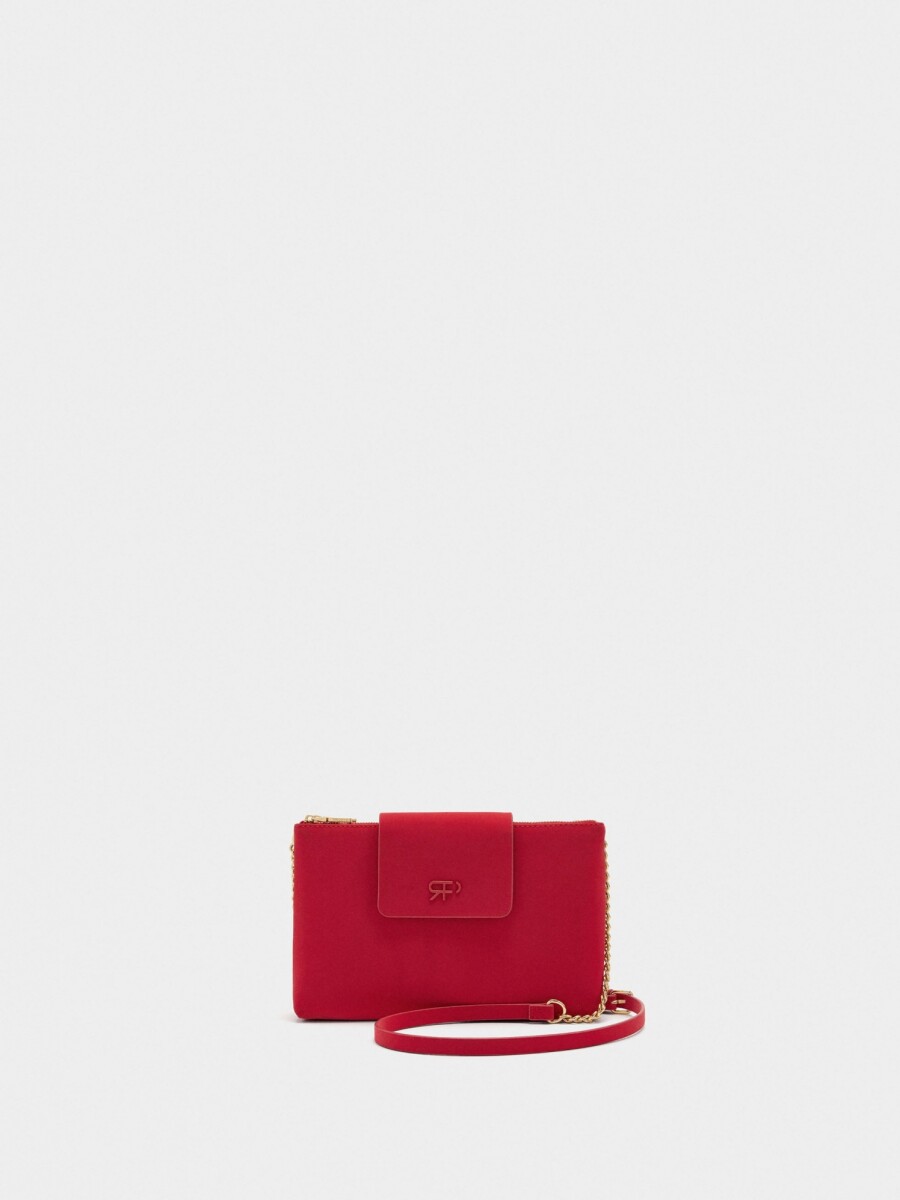 Bolso Bandolera De Textura Suave rojo