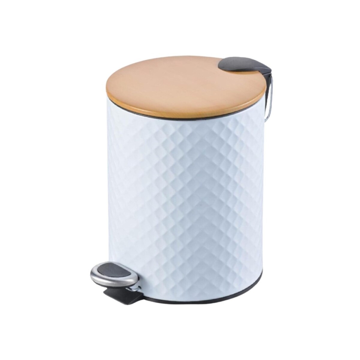 PAPELERA A PEDAL 5LTS TEXTURADA - BLANCO 