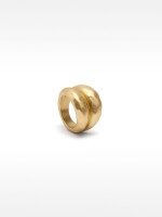 Anillo Redondeado Efecto Doble dorado