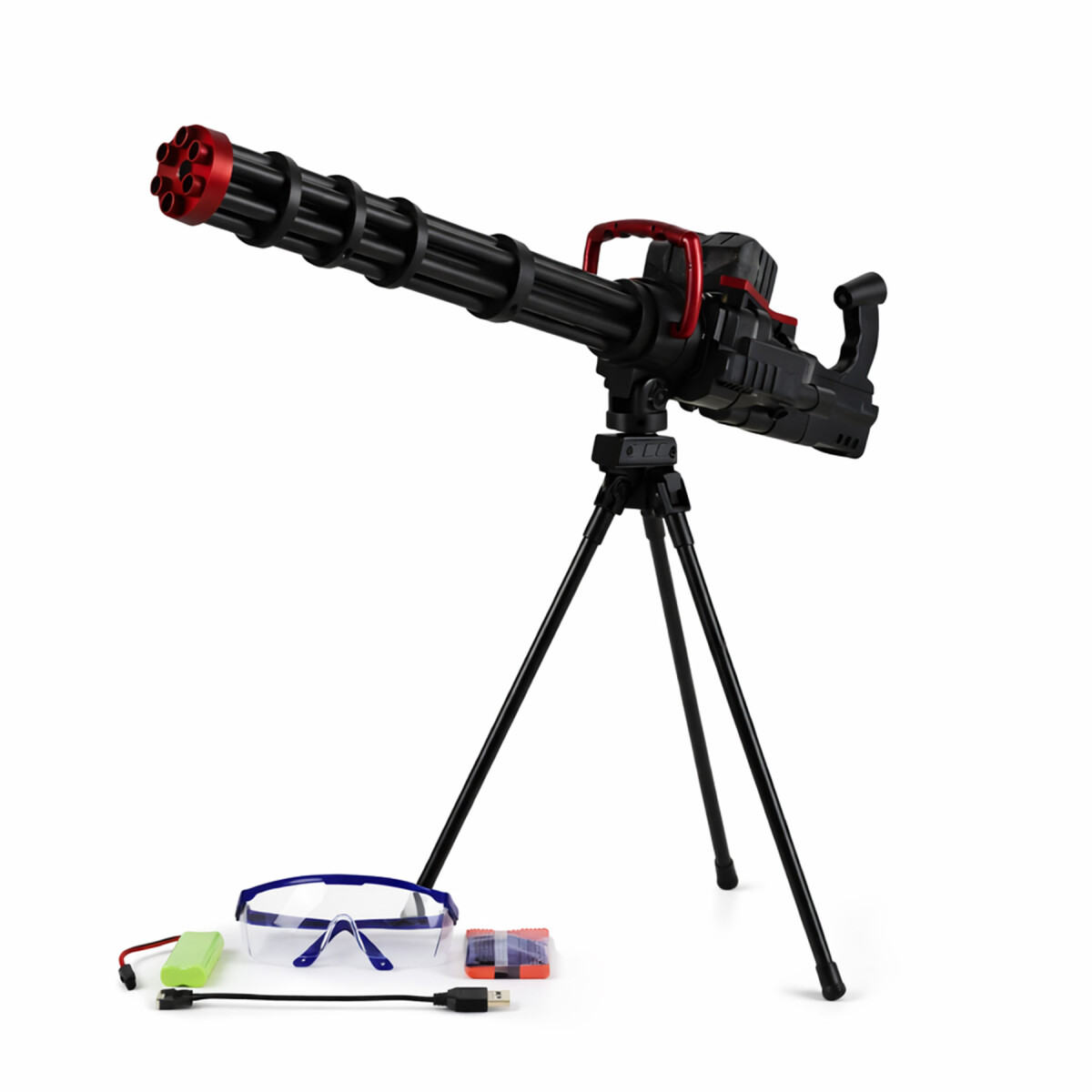 Ametralladora Automática Hidrogel + Trípode Recargable - Color Negro 