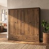 Ropero 4 puertas 2 Cajones Madera - Linea mexicana Nogal