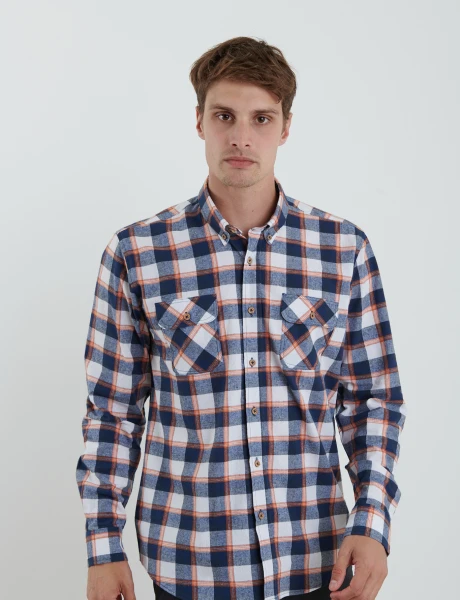 012600 CAMISA HARRY Azul Osc/rojo