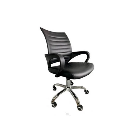 SILLA DE OFICINA ECO CUERO CON PATAS METALICAS SILLA DE OFICINA ECO CUERO CON PATAS METALICAS