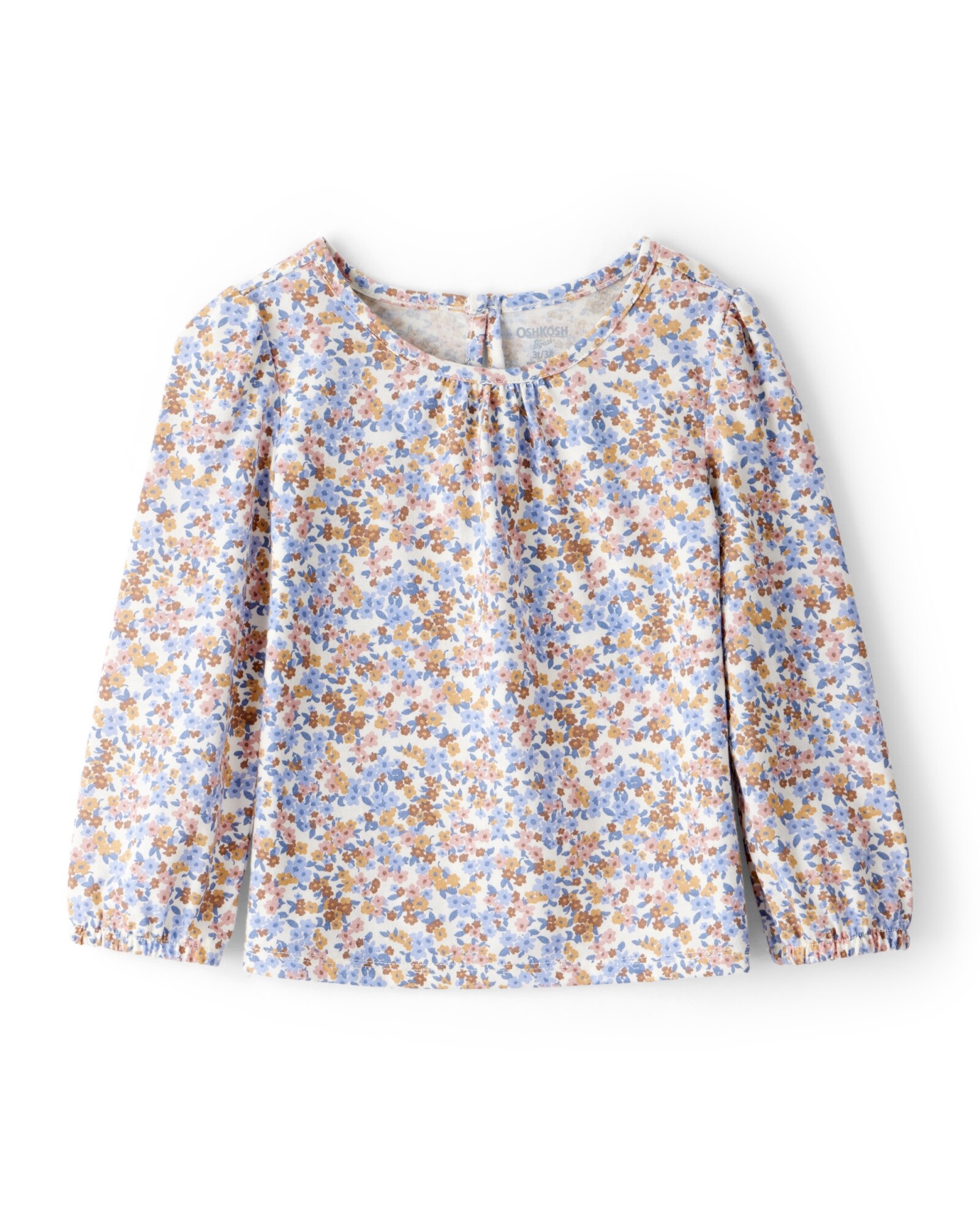 Blusa de algodón, diseño floral Sin color