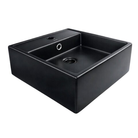 Bacha de apoyo cuadrada 38 cm c/mesa Negro Mate Dmc Bacha De Apoyo Cuadrada 38 Cm C/mesa Negro Mate Dmc