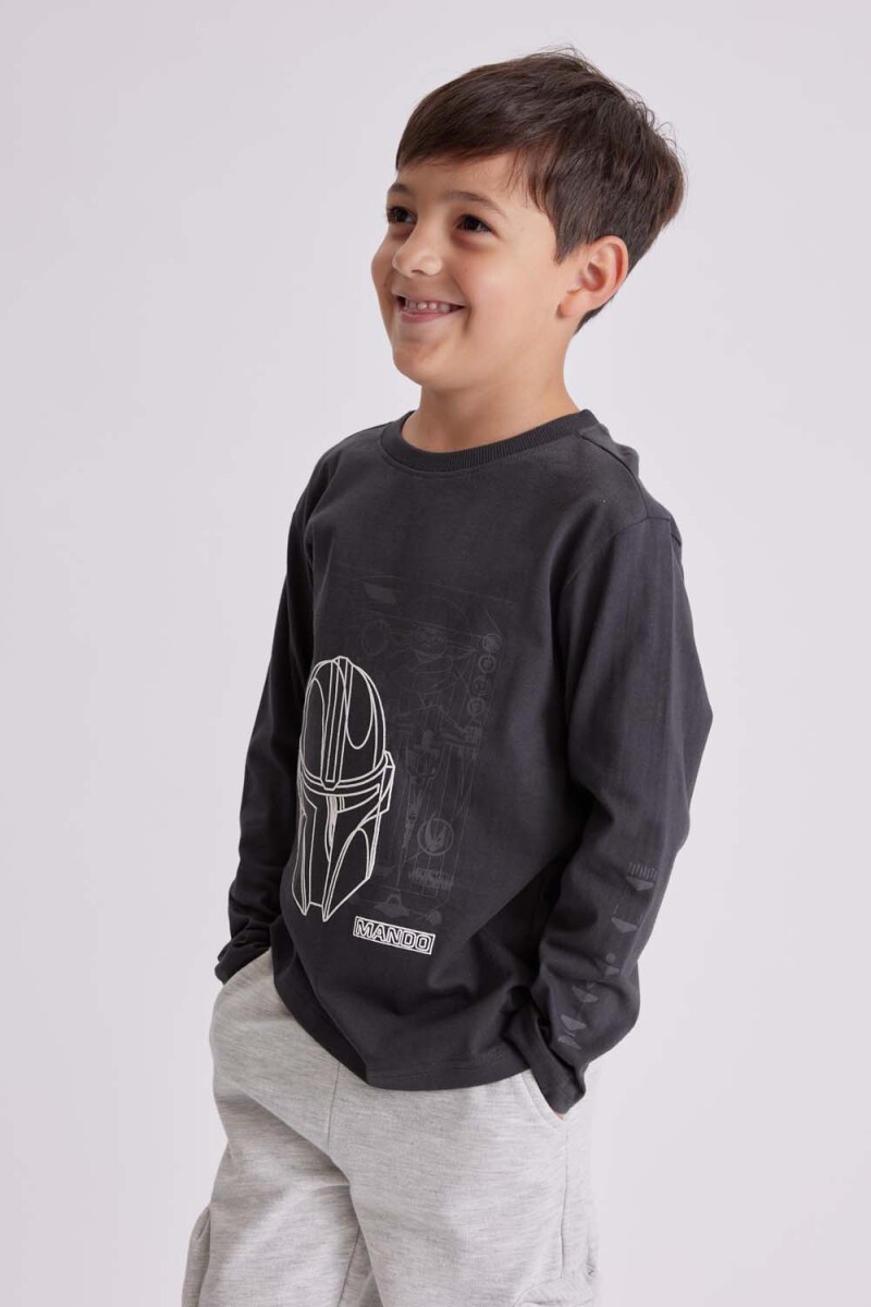 Remera estampada Gris Oscuro