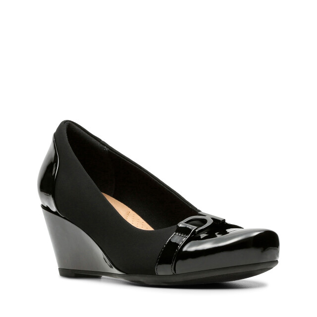 Zapato de Mujer Clarks Flores Poppy Negro - Combinado