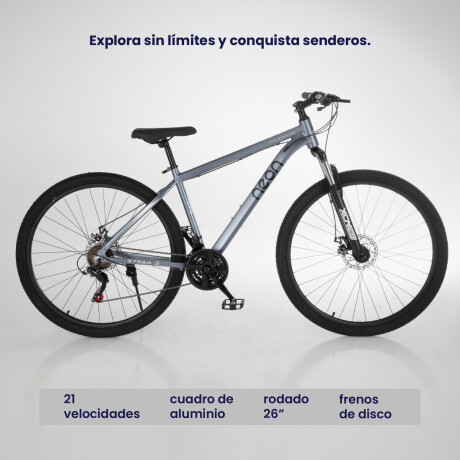 Bicicleta Montaña 26 Cuadro Aluminio Freno Disco 21 Cambios Gris