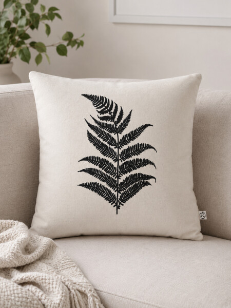 FUNDA DE ALMOHADON LILLE HOJA NEGRO