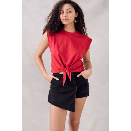 Top Algodon Peinado Rojo