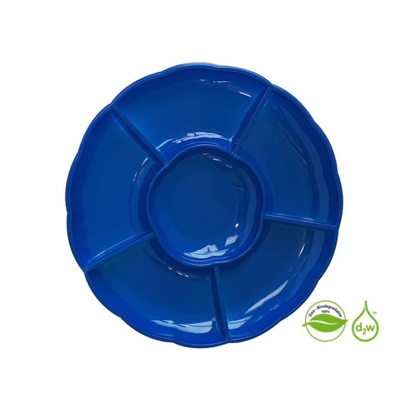 Bandeja Circular Biodegradable para Copetin x3 Un Azul