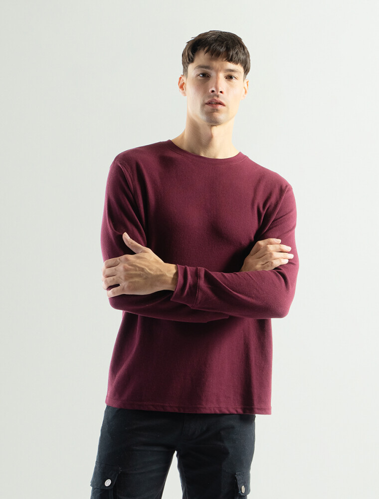 Remera Manga Larga Termal Bordo