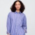 V-POPLIN BIG SHIRT BLUE WHITE STRIPE