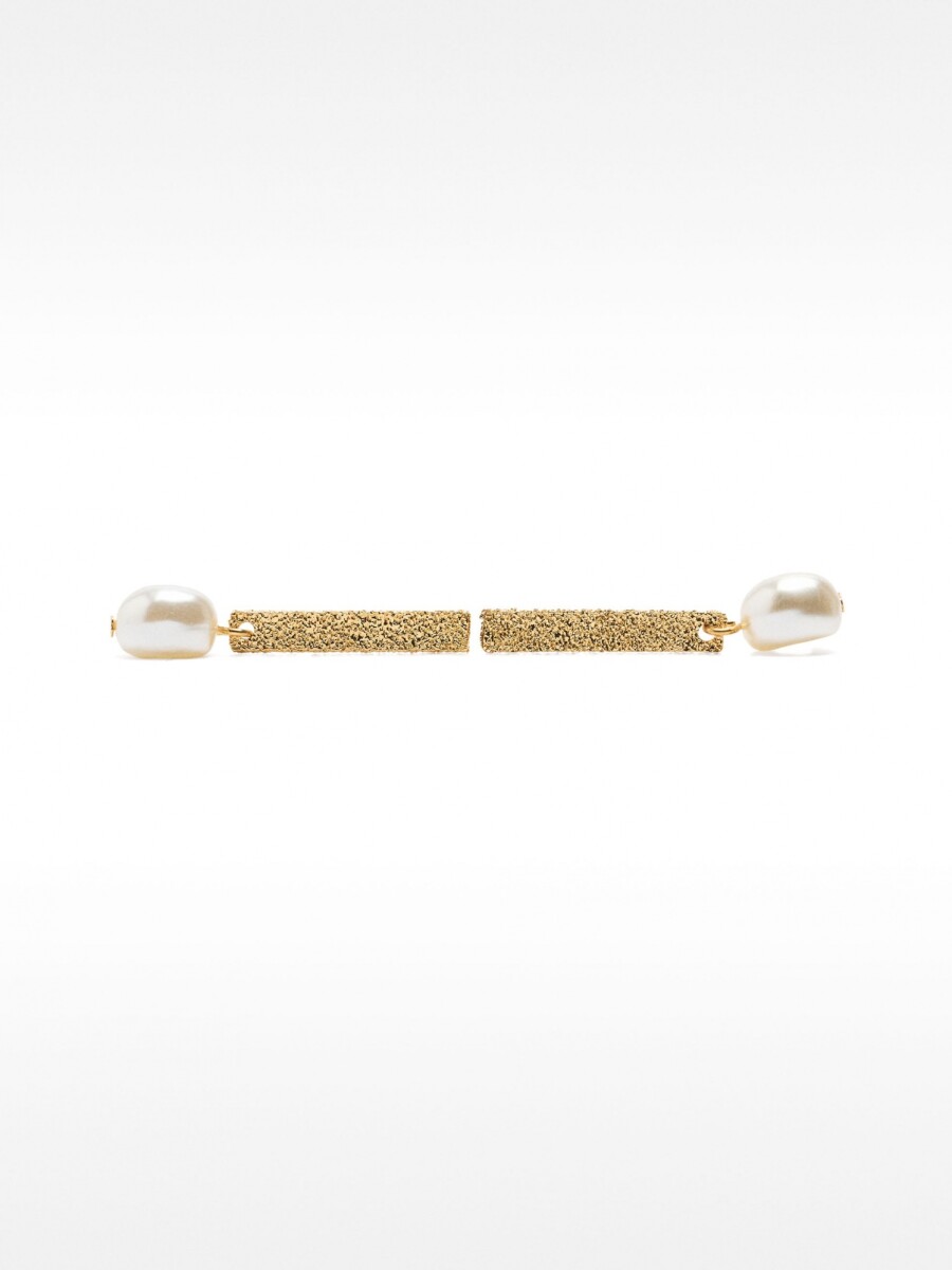 Pendientes De Barra Con Perlas dorado