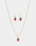 Bijouterie Set Frutas Set De Aros Argolla Y Collar Berry - Dorado