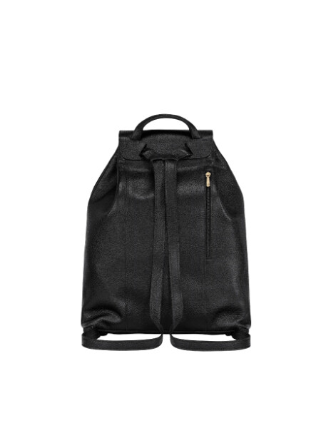 Longchamp -Mochila de cuero con solapa, Le Foulonné Negro