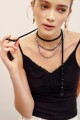 COLLAR BEADS LONG Negro
