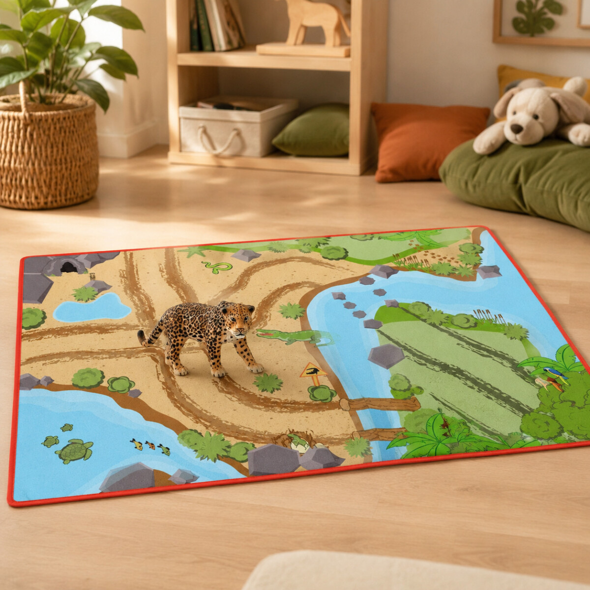 Juego Schleich Alfombra Interactiva Figura Juguete Niños - Variante Modelo Jaguar 