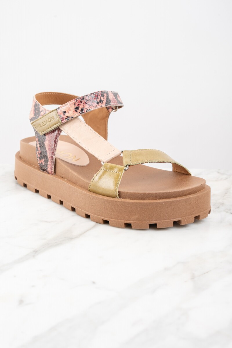 Sandalia Cuero Combinada Multi