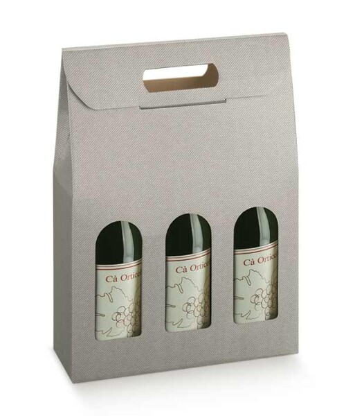 Caja c/ventana 3 botellas 27x9x38,5 - 36153 - TORTORA Caja c/ventana 3 botellas 27x9x38,5 - 36153 - TORTORA