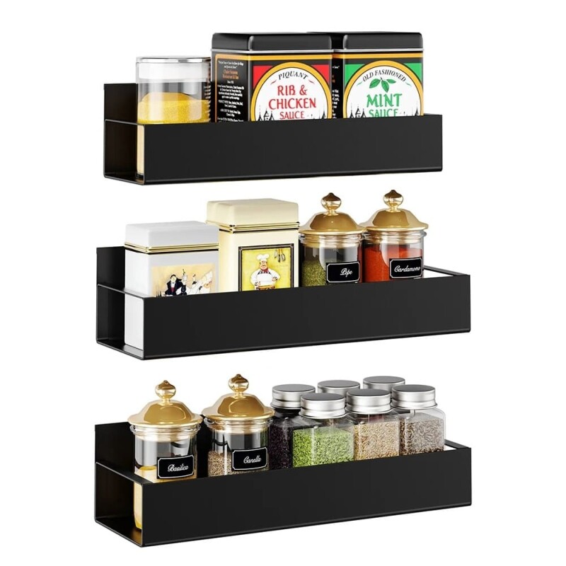 Estante magnético para heladera negro Estante magnético para heladera negro