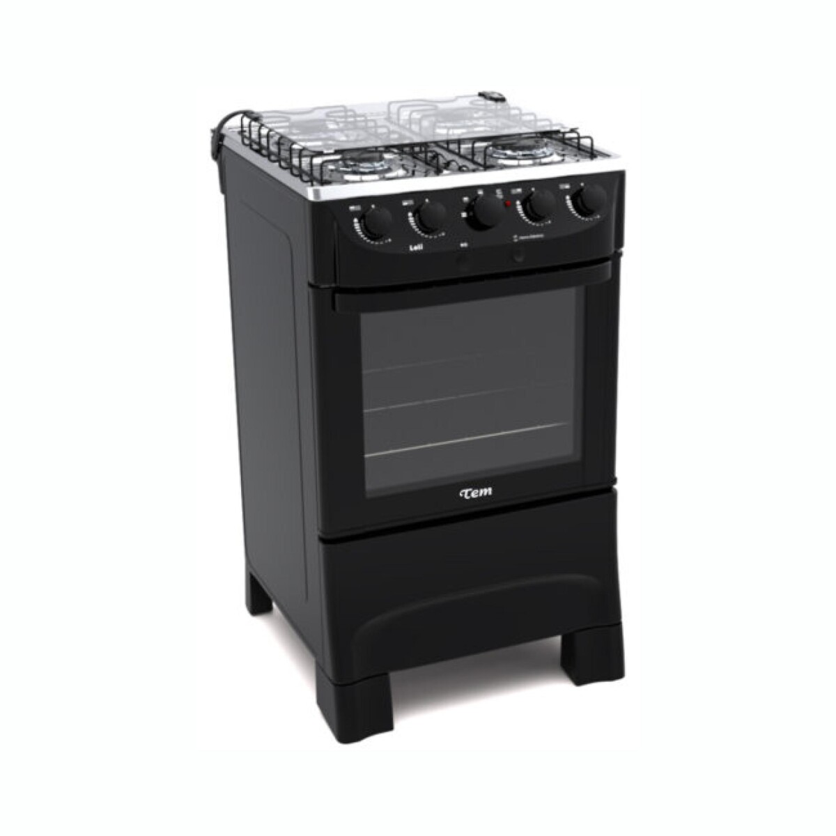 Cocina Combinada TEM Loli Cuatro Hornallas Con Grill - Black 
