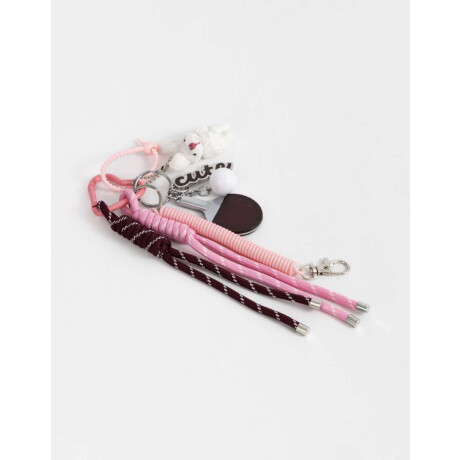 Llavero Y Charm De Conejito De Plush Rojo Burdeaux