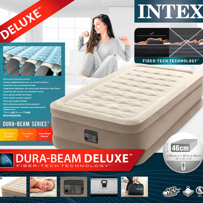 INTEX COLCHON DURA-BEAM DELUXE ULTRA PLUSH 1 PLAZA Intex Colchon Dura-beam Deluxe Ultra Plush 1 Plaza