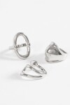 Set de anillos bold plateado