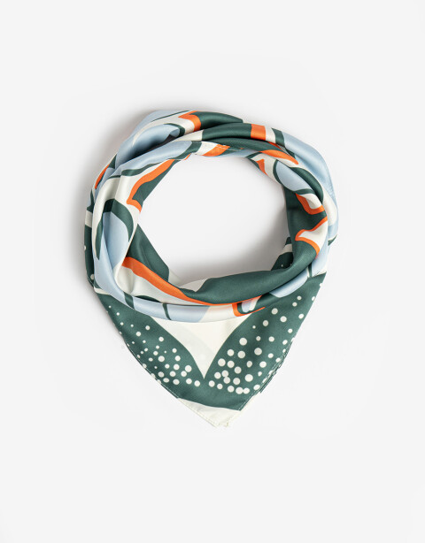 Pañuelos Raso Geométrico Pañuelo De Material Reciclado - Combinacion Multicolor