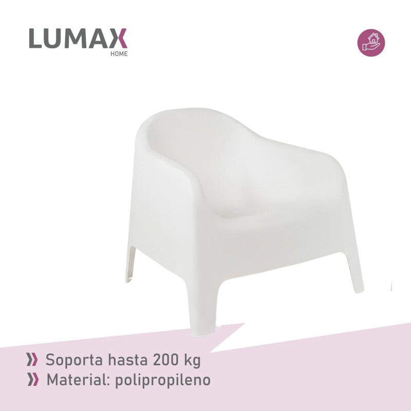 Set de 2 Silla Plastico Skarpo Jardin Liso Blanco
