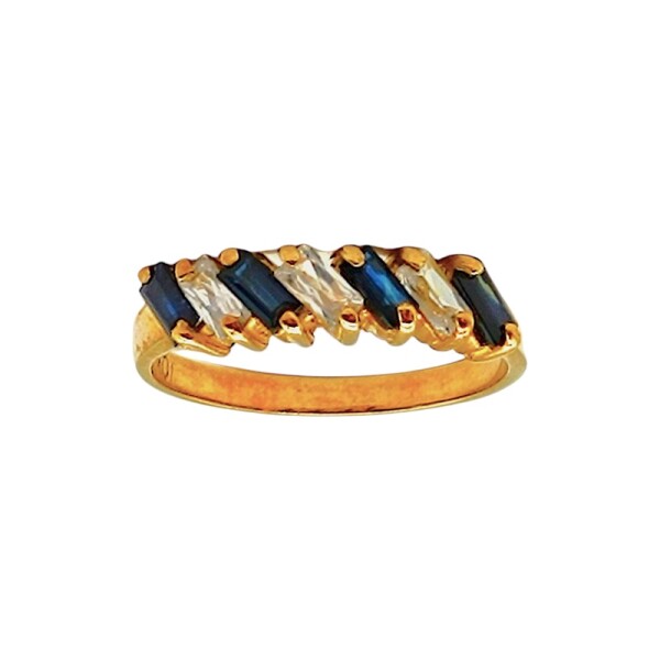 Anillo Vera-Oro Bajo-Piedra Zafiro y Zirconia-AN8118 conpiedra
