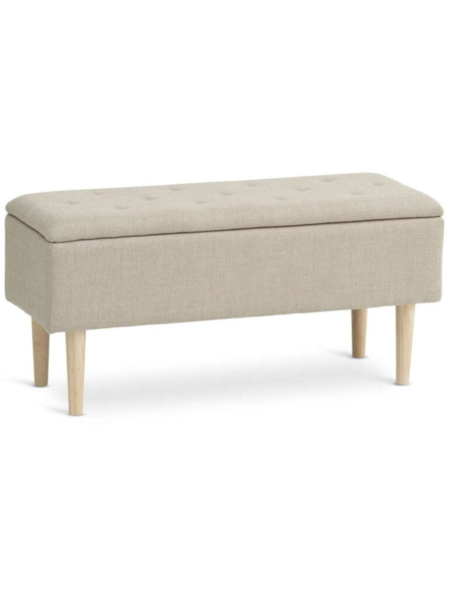 Banco Badsted Almacenaje Tela - Beige/Color Roble 