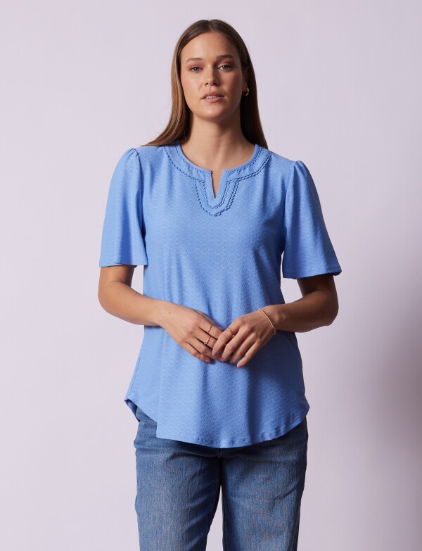 Blusa Piqué CELESTE OSCURO