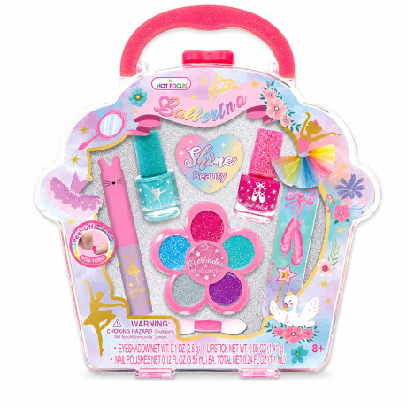 Kit Cosmética Manicura Niñas c/ Sombras Labial Esmaltes Lima Ballerina