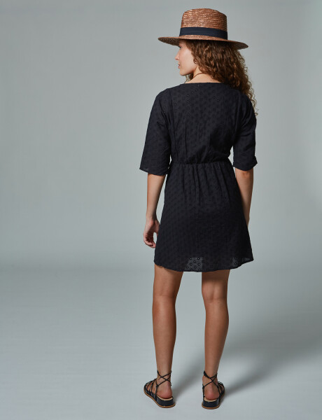 Vestido broderie negro