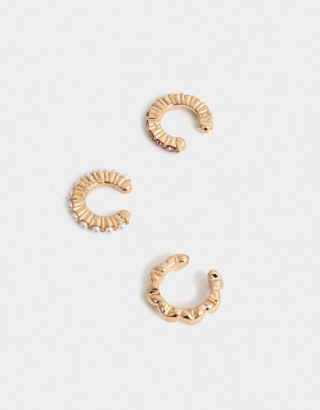 Bijou Cuff De metal Set De Aros Earcuffs Dorado - Dorado