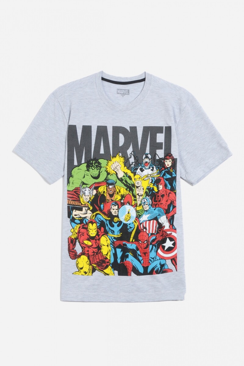 Remera m/c Marvel GRIS MELANGE