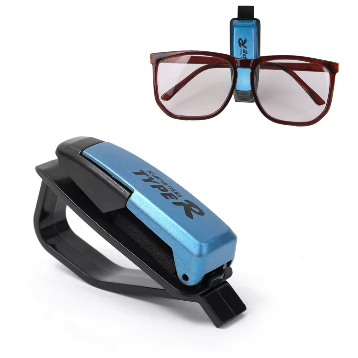 Clip Soporte Lentes o Gafas Parasol De Auto Sujetador - Variante Color Azul 