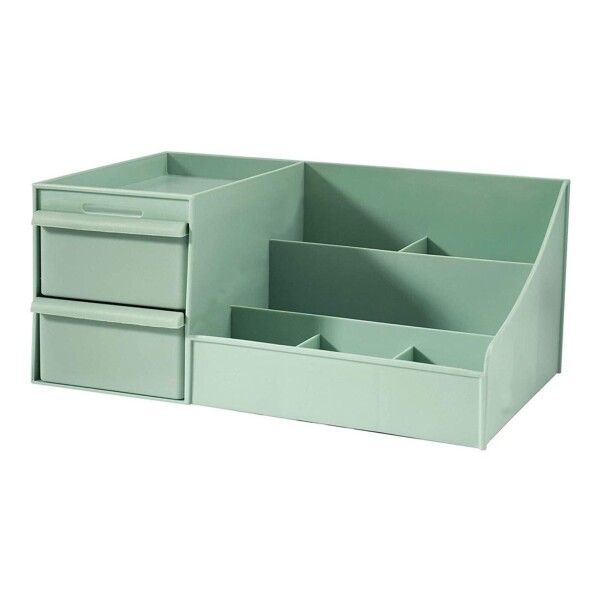 Caja Organizadora Grande Cosméticos Escritorio Tocador Color Variante Verde