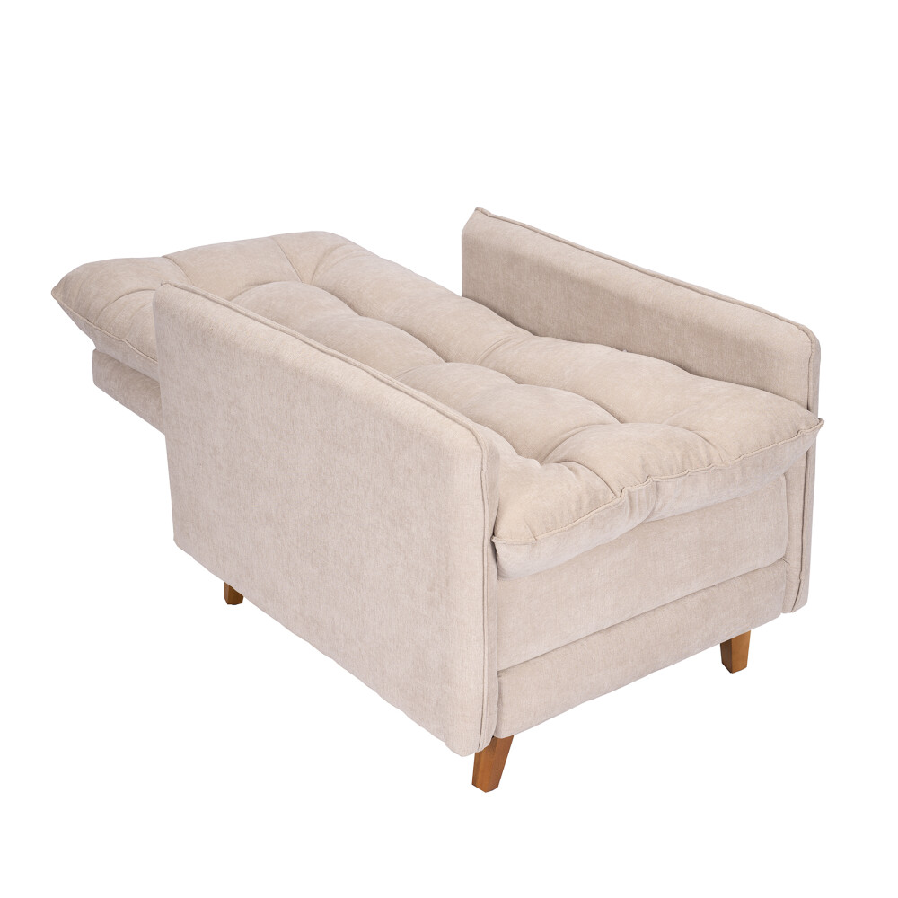 Butaca Reclinable 1 Cuerpo + Puff Living - Montreal Beige