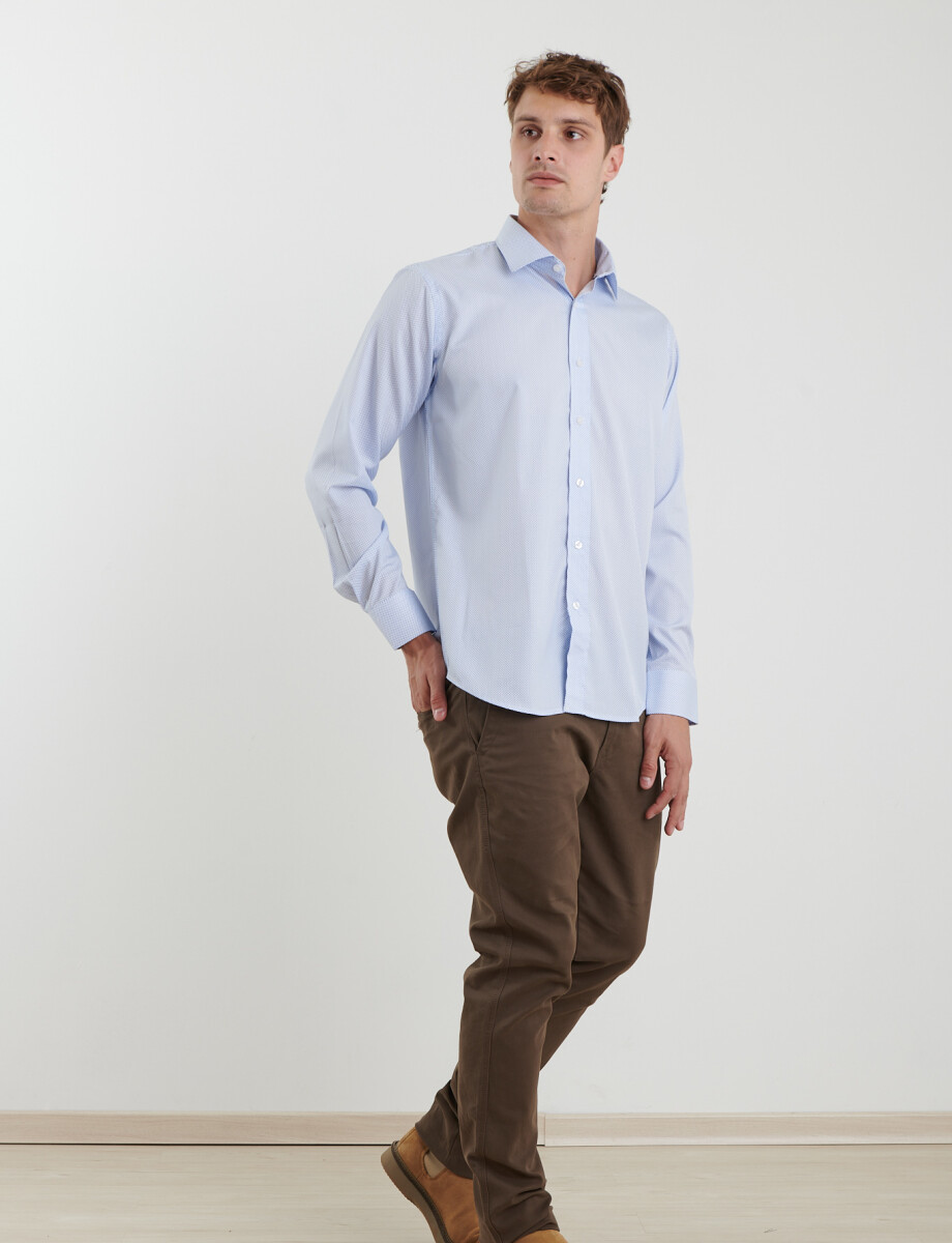 012595 CAMISA HARRINGTON LABEL Blanco/azul